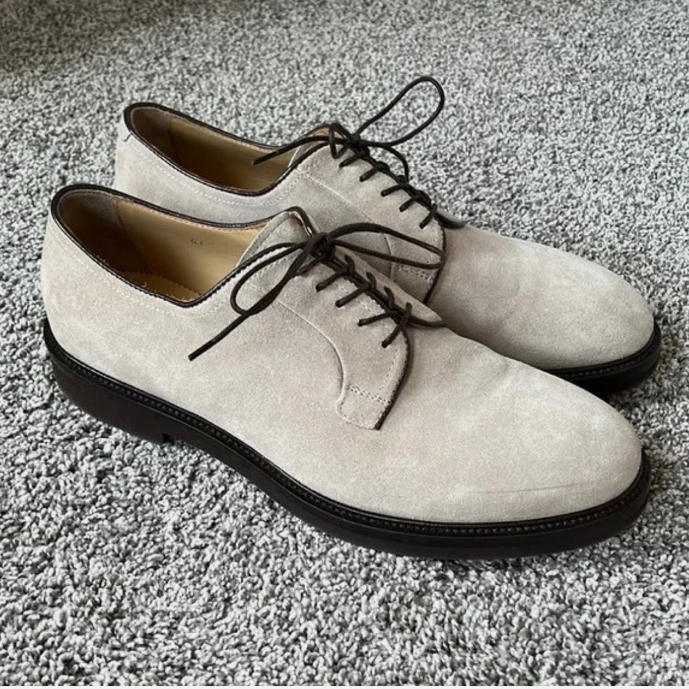 Mens Scarosso Harry cream suede derby shoes size 13us, 47eu